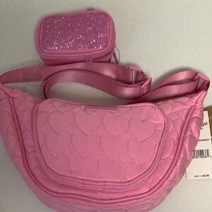 Light pink crescent crossbody madden girl bag